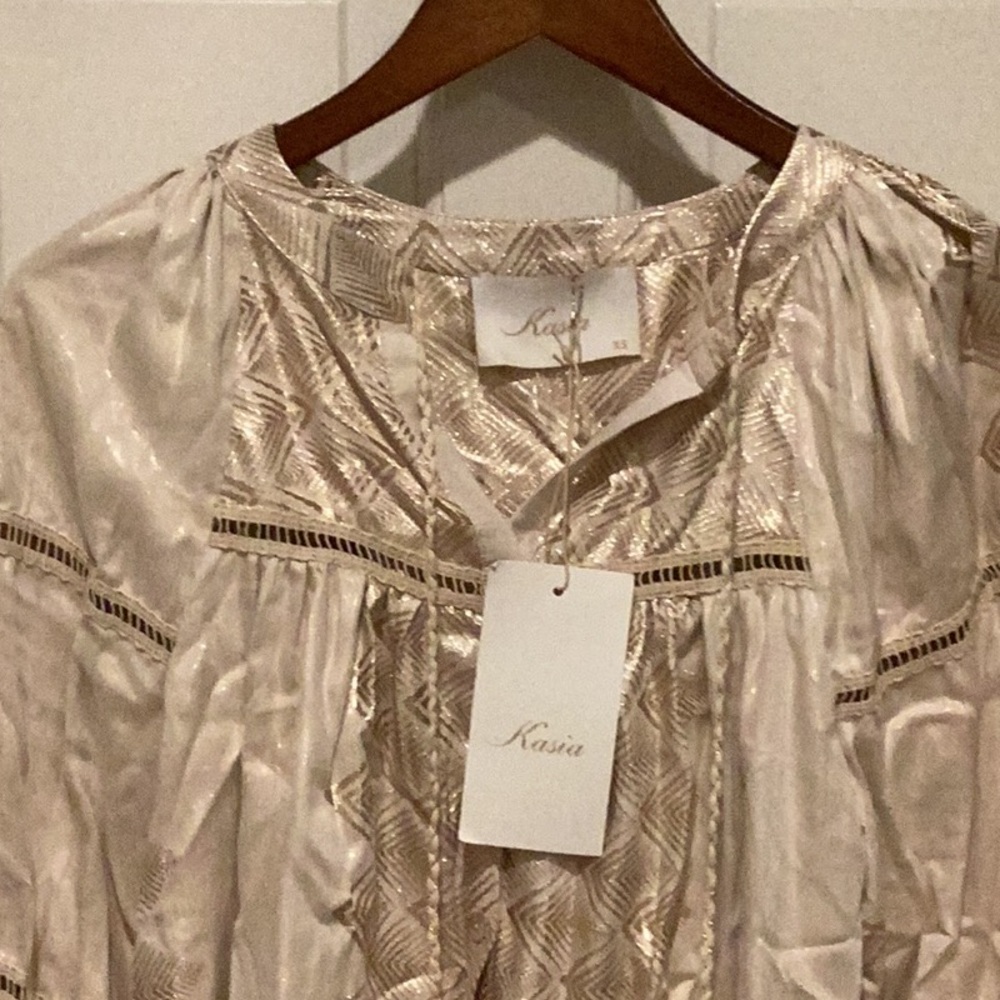 Kasia gold embroidered tunic. New with tags size XS and Medium